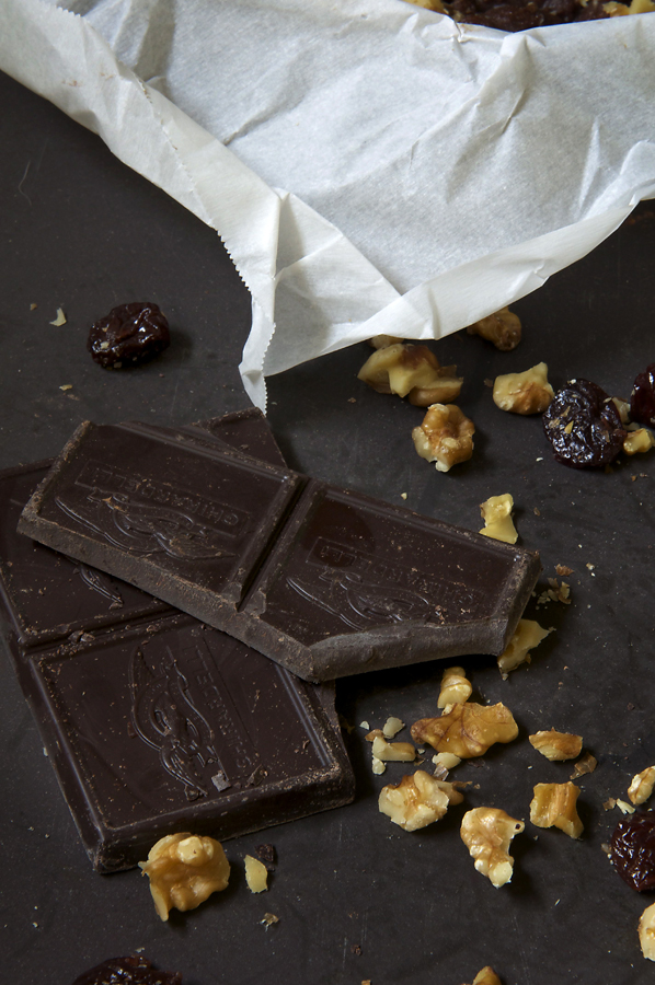 Chocolate squares for Chocolate Whole-Wheat Biscuit Cake