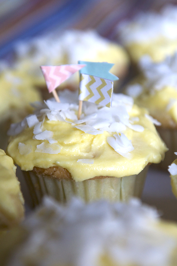 Lemon Cupcakes with Flags